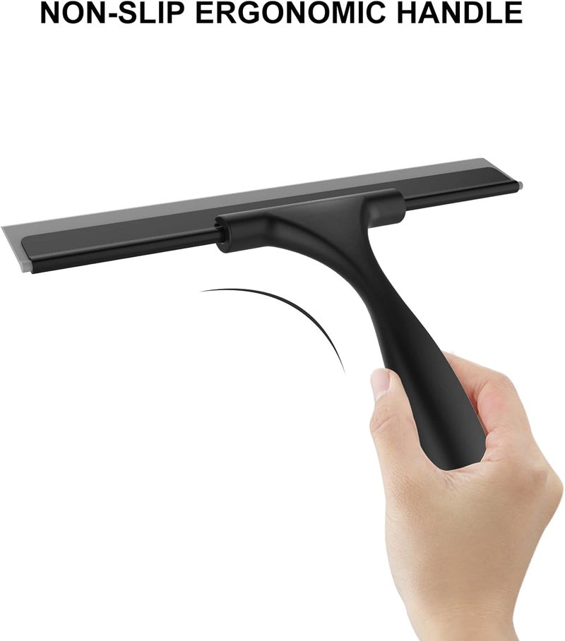 SetSail Squeegee for Shower Glass Door Stainless Steel Shower Squeegee for Glass Doors All-Purpose Window Squeegee for Tile Shower Walls, Sink, Mirror, Bathroom, Car Window Cleaning 10 Inches - Image 3